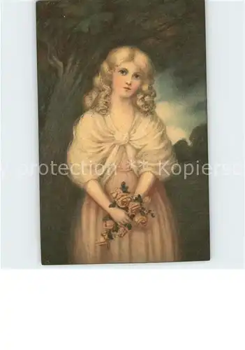 Verlag Tucks Oilette Nr. 2965 Girlhood Maedchen Rosen  Kat. Verlage