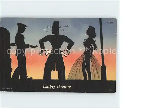 Scherenschnitt Schattenbildkarte Cowboy Frau Erotik Empty Dreams  / Besonderheiten /