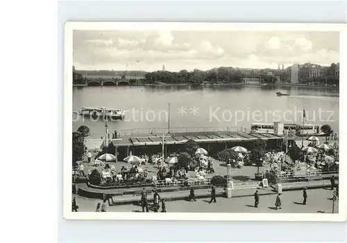 Hafenanlagen Hamburg Alsterpavillon Binnenalster Kat. Schiffe