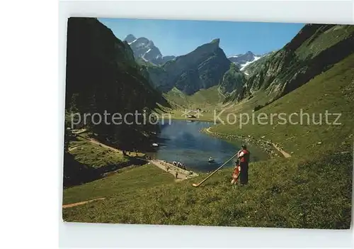 Alphorn Alphornblaeser Seealpsee Sennenbub Kat. Musik