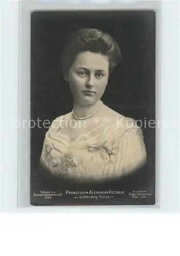 Adel Schleswig Holstein Prinzessin Allexandra Victoria  Kat. Koenigshaeuser