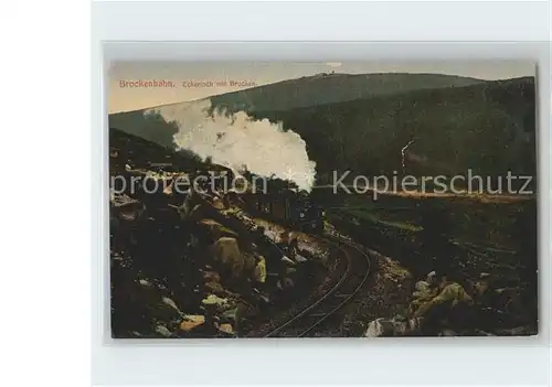 Brockenbahn Lokomotive Eckerloch Brocken  Kat. Bergbahn