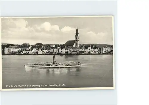 Dampfer Seitenrad Gross Poechlarn an der Donau Kat. Schiffe
