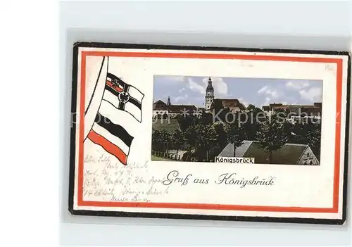 Schwarz Weiss Rot Fahne Koenigsbrueck uebungsplatz Kat. Heraldik