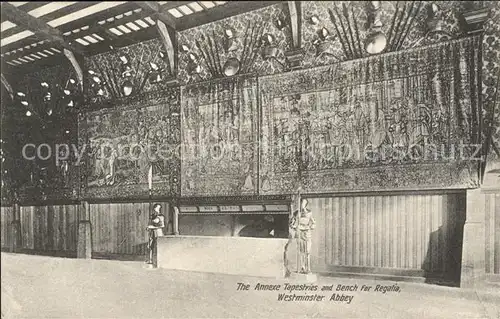 Wandteppich Tapisserie Tapete Annexe Tapestries Bench for Regalia Westminster Abbey  Kat. Handwerk