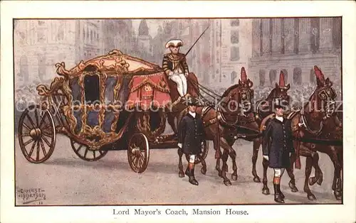 Pferdekutschen Lord Mayor s Coach Mansion House  Kat. Tiere