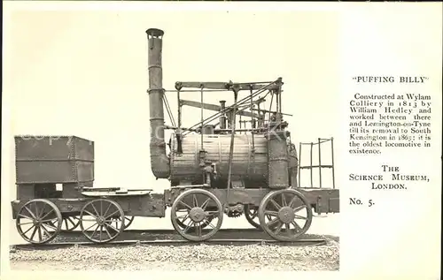 Lokomotive Puffing Billy Wylam Colliery Science Museum London Kat. Eisenbahn