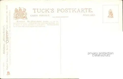 Verlag Tucks Oilette Nr. 224 B Mentone Pont Saint Louis Kat. Verlage