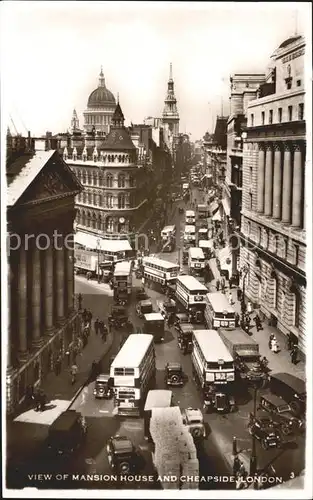 Autobus Omnibus Mansion House Cheapside London Autoverkehr / Autos /