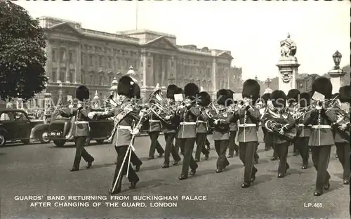 Leibgarde Wache Guard s Band Buckingham Palace Posaune Horn Trompete Kat. Polizei