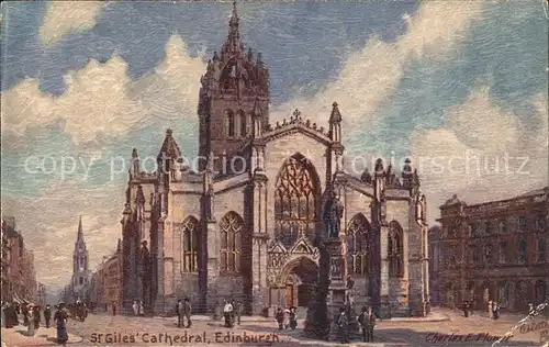 Verlag Tucks Oilette Nr. 7974 St. Giles Cathedral Edinburgh Charles E. Flower  Kat. Verlage