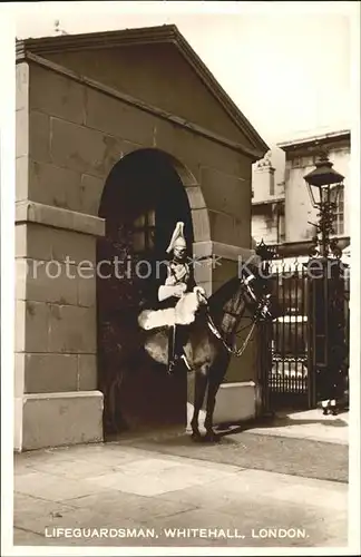 Leibgarde Wache Lifeguardsman Whitehall London Pferd Kat. Polizei