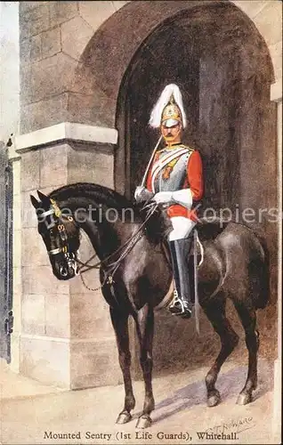 Leibgarde Wache Mounted Sentry Whitehall Kuenstler C.T. Noward  Kat. Polizei