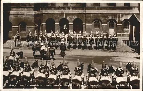 Leibgarde Wache Royal Horse Guards Whitehall London Kat. Polizei