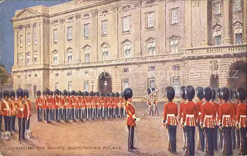 Leibgarde Wache Changing the Guard Buckingham Palace  Kat. Polizei