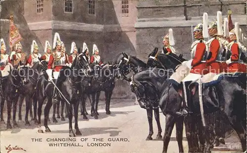 Leibgarde Wache Changing of the Guard Whitehall London W. B. Wollen  Kat. Polizei