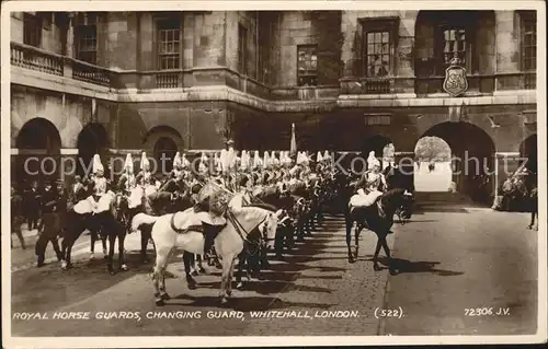 Leibgarde Wache Royal Horse Guards Changing Guard Whitehall London  Kat. Polizei