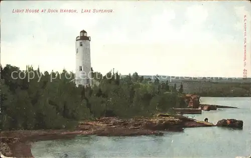 Leuchtturm Lighthouse Rock Harbor Lake Superior Kat. Gebaeude
