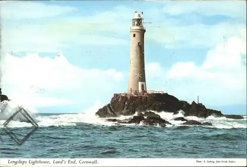 Leuchtturm Lighthouse Longship Land s End Cornwall Kat. Gebaeude