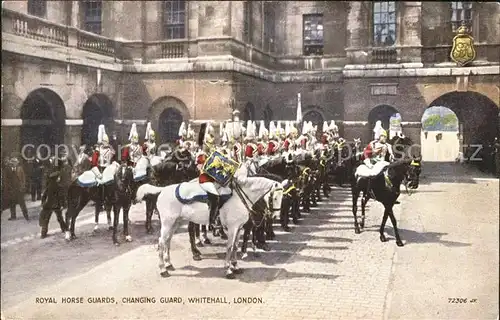 Leibgarde Wache Royal Horse Guards Changing Guard Whitehall London Kat. Polizei