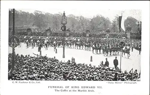 Leibgarde Wache Funeral King Edward VII. Coffin Marble Arch Kat. Polizei