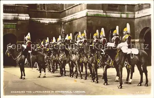 Leibgarde Wache Changing the Lifeguards Whitehall London Kat. Polizei