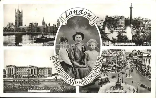 Adel England Queen Elizabeth II with Children Trafalgar Square  Kat. Koenigshaeuser