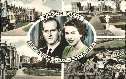 Adel England Queen Elizabeth Duke of Edinburgh Windsor Castle Fliegeraufnahme Kat. Koenigshaeuser