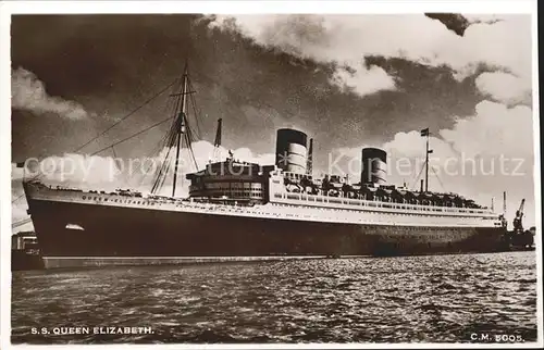 Dampfer Oceanliner S.S. Queen Elizabeth  Kat. Schiffe