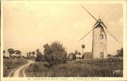 Windmuehle Moulin de la Sabliere Saint Jean de Monts Kat. Gebaeude und Architektur