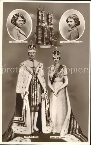 Adel England King Georg VI Koenigin Elizabeth Princess Elizabeth Princess Margaret Kat. Koenigshaeuser