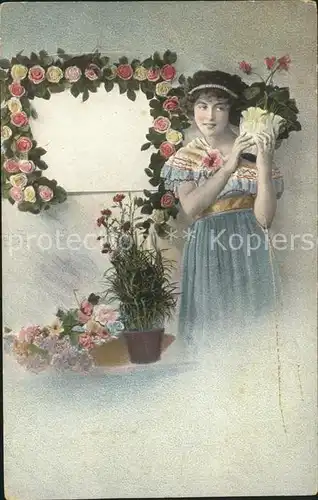 Blumen Rosen Frau Voro matt Nr. 3820 Kat. Pflanzen