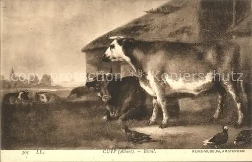 Kuehe Kuenstlerkarte Albert Cuyp Betail Nr. 305 Kat. Tiere