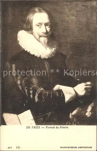 Kuenstlerkarte De Vries Portrait du Peintre Nr. 422 Kat. Kuenstlerkarte
