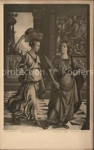 Kuenstlerkarte Domenico Ghirlandajo Judith mit ihrer Magd Kat. Kuenstlerkarte