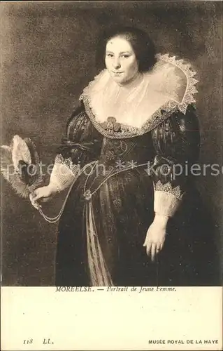 Kuenstlerkarte Moreelse Portrait de Jeune Femme Nr. 118  Kat. Kuenstlerkarte