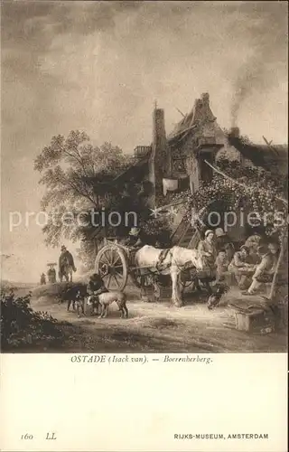 Kuenstlerkarte Isack van Ostade Boerenherberg Nr. 160 Dorfwirtshaus  Kat. Kuenstlerkarte