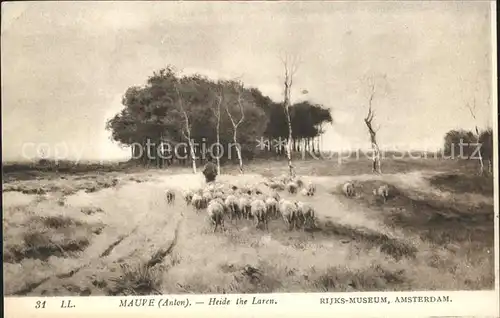 Kuenstlerkarte Anton Mauve Heide the Laren Nr. 31 Schafe Herde Hirte  Kat. Kuenstlerkarte