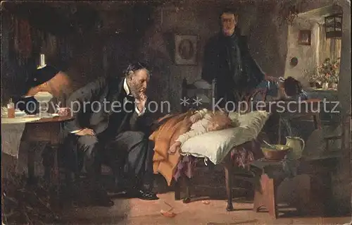 Kuenstlerkarte Fildes The Doctor Nr. 114 Arzt Kind  Kat. Kuenstlerkarte