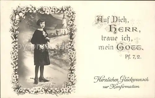 Konfirmation Maedchen Glueckwunsch Glocken Schluesselblumen  Kat. Feiern und Feste