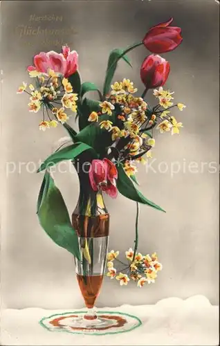 Geburtstag Tulpen Vase Verlag Amag Nr. 64797 2 Kat. Greetings