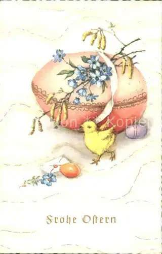 Ostern Easter Paques Kueken Vergissmeinnicht Ostereier  / Greetings /