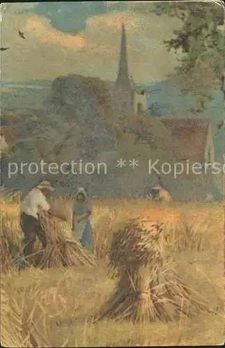 Verlag Wenau Pastell Nr. 1011 Landwirtschaft Heuernte  Kat. Verlage