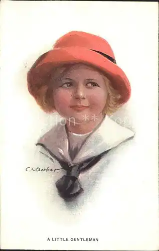 Kinder Child Enfants A little Gentleman Kuenstlerkarte C. W. Barber Kat. Kinder