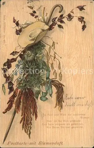 Blumen Postkarte mit Blumenduft Gedicht Kat. Pflanzen