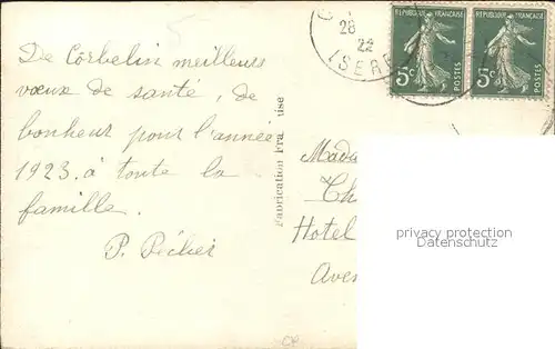 Verlag DIX Paris Nr. 2639 Neujahr Rose Mistel  Kat. Verlage