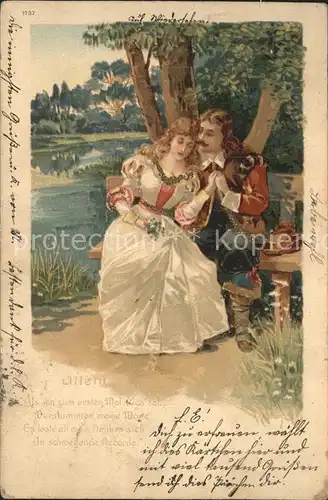 Trompeter Scheffel Allein Gedicht Litho  Kat. Maerchen und Sagen