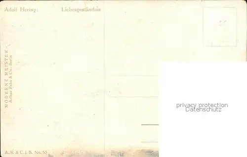Kuenstlerkarte Adolf Hering Liebesgestaendnis Wiese Blumen  Kat. Kuenstlerkarte