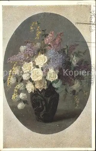 Rosen Flieder Forsythie Vase  Kat. Pflanzen