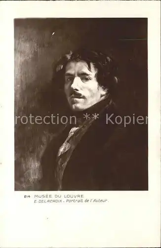 Kuenstlerkarte E. Delacroix Portrait de l Auteur  Kat. Kuenstlerkarte